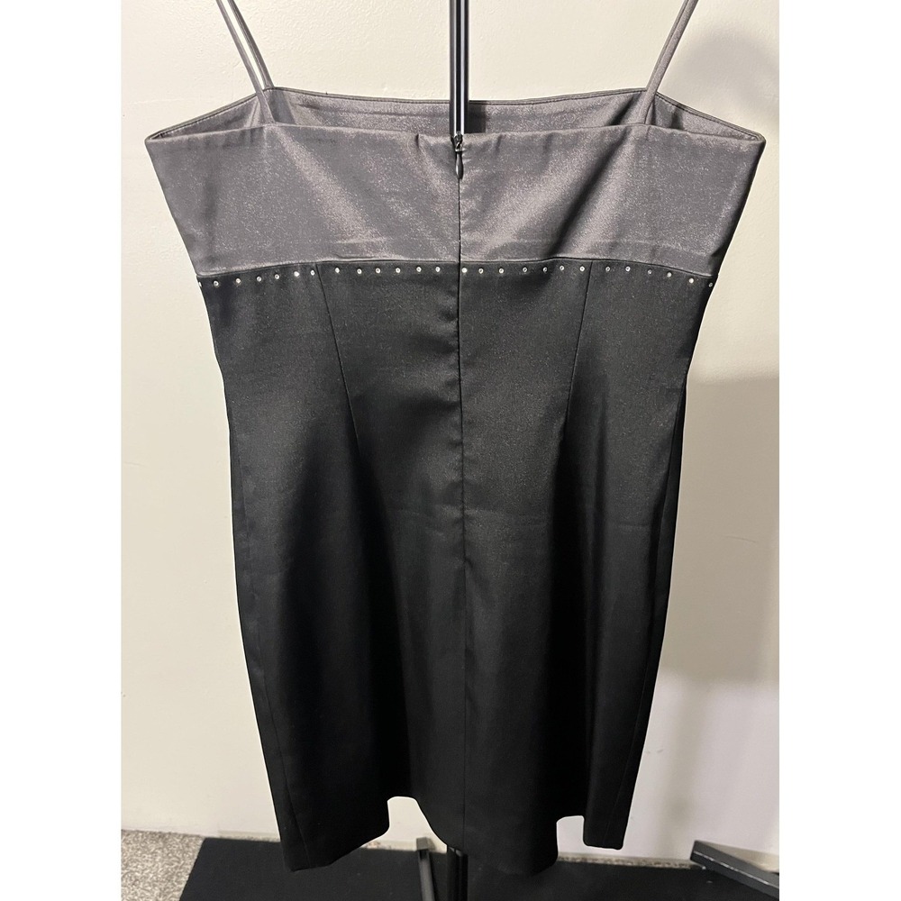 VTG Laundry by Shelli Segal Black Mini Dress NWT Size 2 90s Y2K Satin - Picture 6 of 16